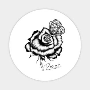 Rose and Butterfly. Magnet